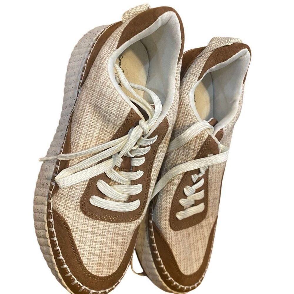 Universal Thread Size 9 Canvas Platform Shoes Bro… - image 1